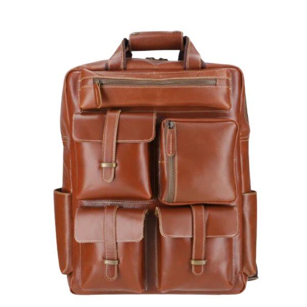 Travel Tote Light Brown Leather Bag 1