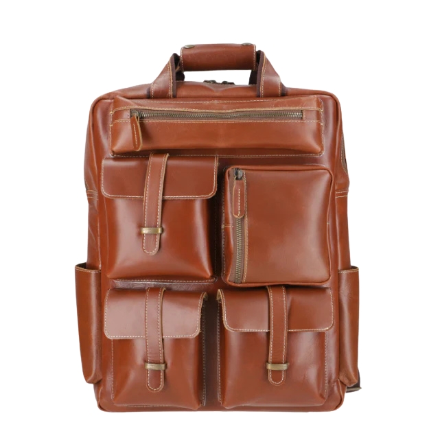 Travel Tote Light Brown Leather Bag 1