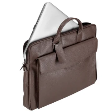 Brown Sleek Carrier Laptop Leather Bag 1