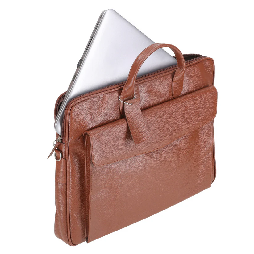 Mustard Sleek Carrier Laptop Leather Bag 1