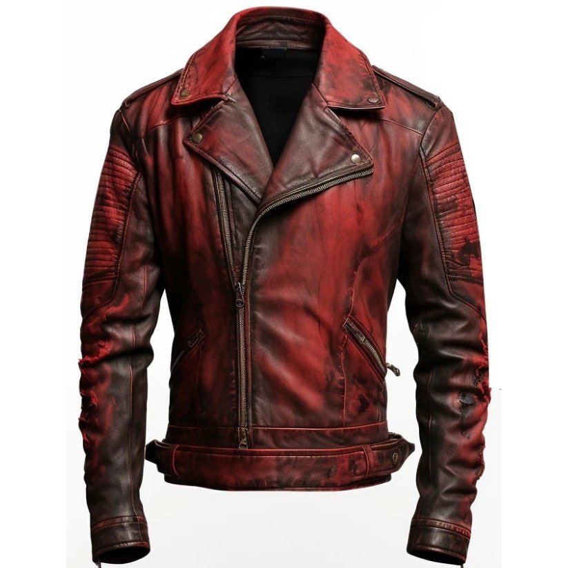 Bloody Red Leather Jacket for Halloween